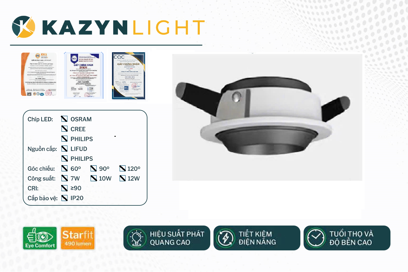 Âm trần Sportlight Siêu Mỏng - KZ018CĐ